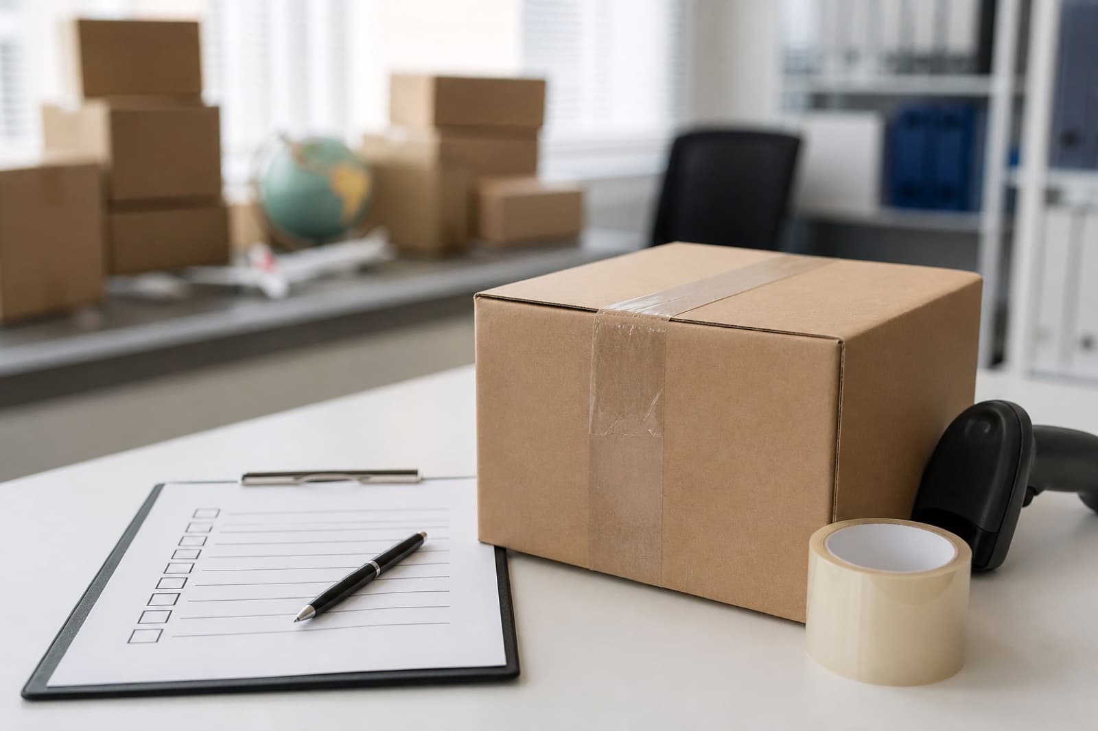 International courier parcel with packing checklist for prohibited and restricted items from India